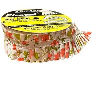 Vintage 70s Orange and Green Floral Shelf Edging - stick on